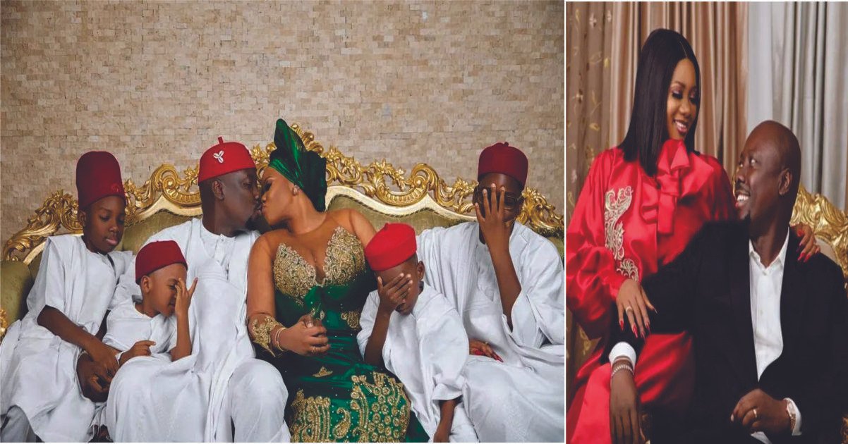 Lovely Moment Obi Cubana Kids Close Thier Eyes For The Emotional Moment To Take Place In Celebrations of 14th Wedding Anniversary
