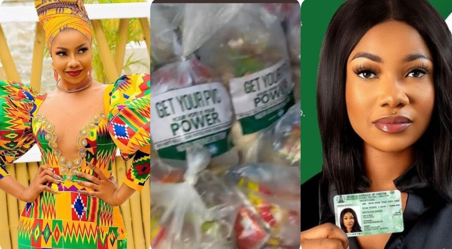 BBNaija’s Tacha Joins Other Celebrities Who Has Encouraged PVC Registration - Shares Foodstuffs In Her Community To Encourage Them (VIDEO)