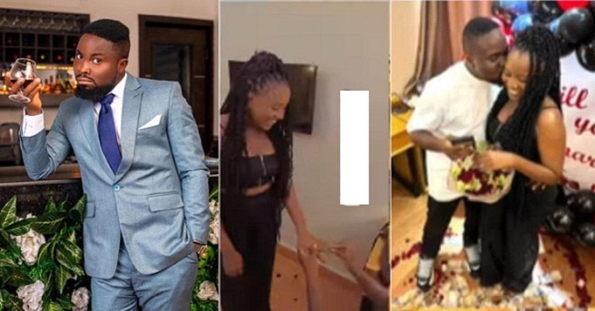 Lovely Moment Skit Maker, Sir Balo Proposes to Longtime Girlfriend (Video)