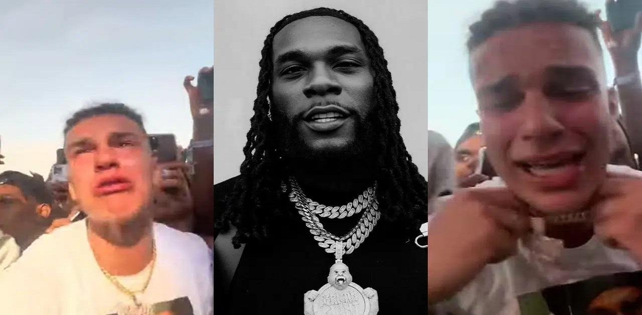 White Man Cries Passionately As Burna Boy Performs At An Event in Oslo, Norway (VIDEO)