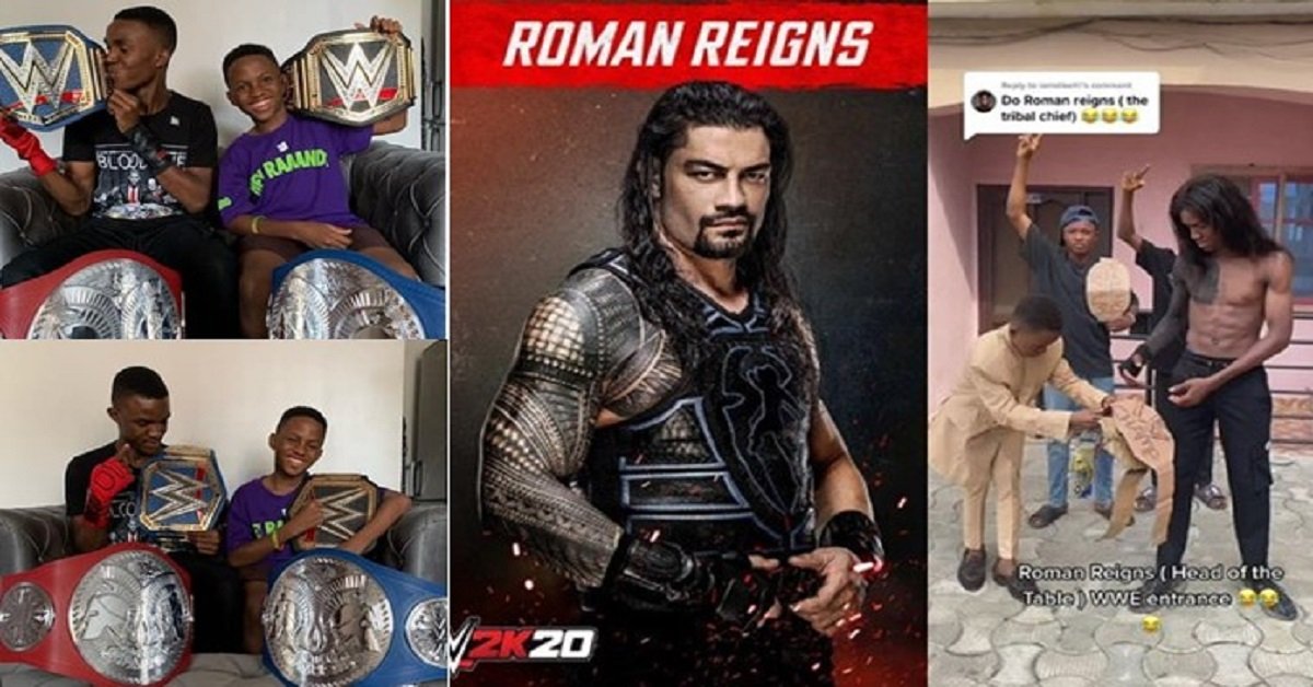 WWE sends ‘championship belts’ to Nigerian siblings that recreated Roman Reigns entrance
