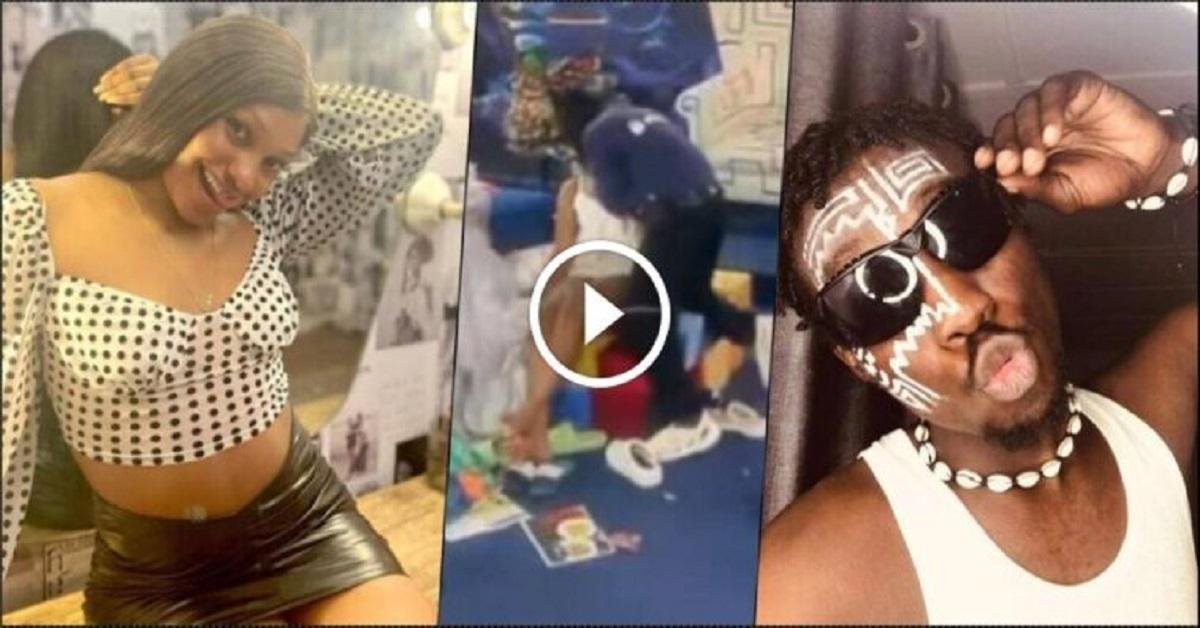 BBNaija Season 7: Moment Eloswag k!ssed Chomzy in Truth or Dare Game (Video)