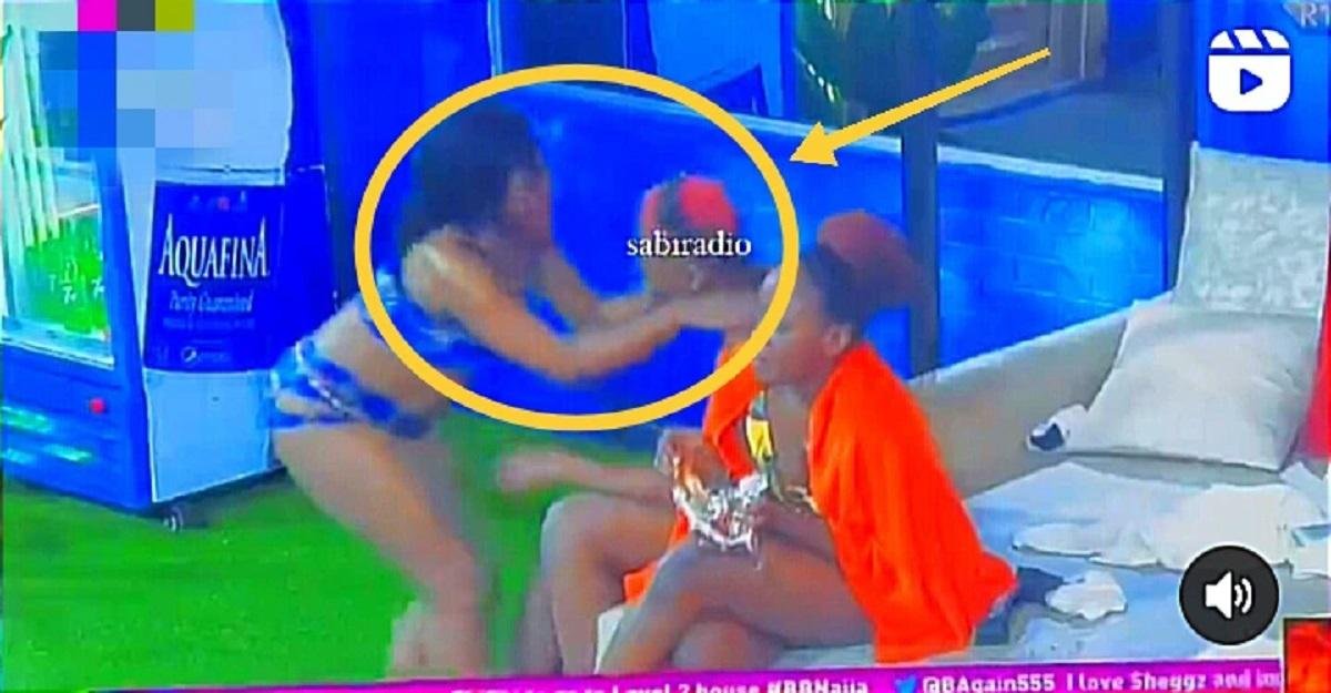 Moment Phyna Saw Groovy & Daniella Sitting At A Corner During Pool Party