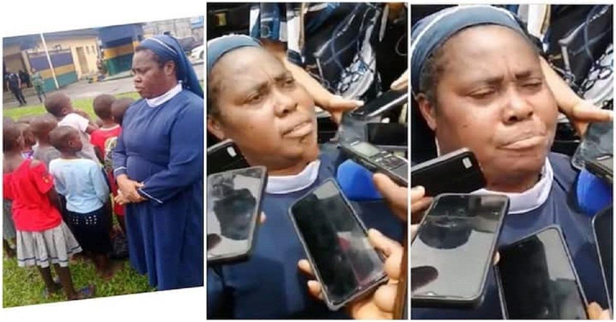 "I buy them N50k": Nigerian Rev Sister confesses as she is caught with 15 kids (Video)
