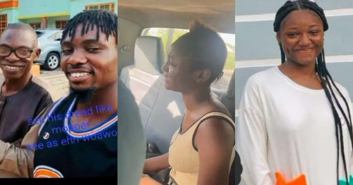 Retaliation: Lecturer and his children beat and strip a lady n@.ked for fighting his daughter over a man (video)