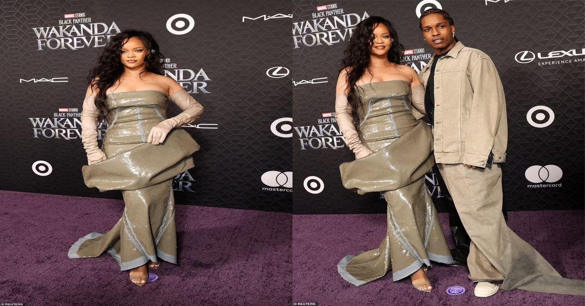 Photos: Rihanna and A$AP Rocky attend Black Panther 'Wakanda Forever Premiere' with rock matching outfit