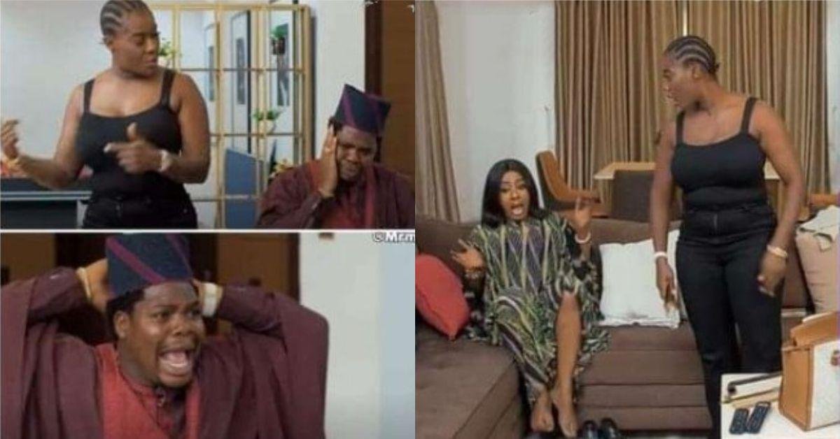 “She met her match” – Mr Macaroni’s new skit featuring Mercy Johnson with Mide Martins goes viral
