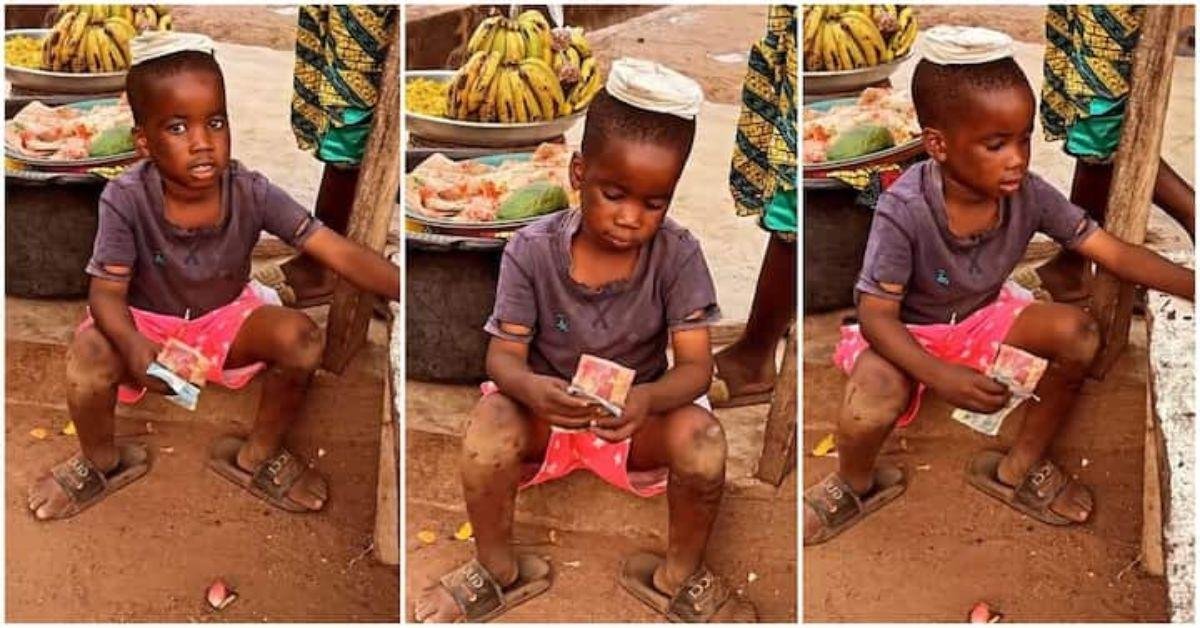 "Future billionaire": Little boy counts his cash after hawking, video goes viral