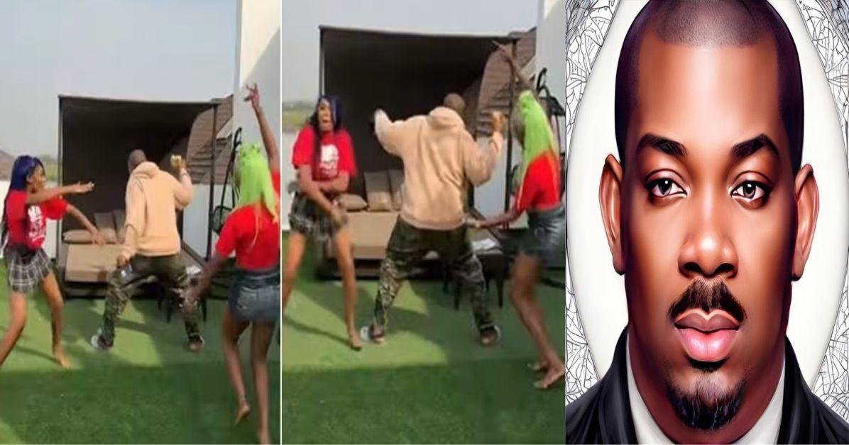 Don Jazzy excite fans as he twerks with two ladies in new video