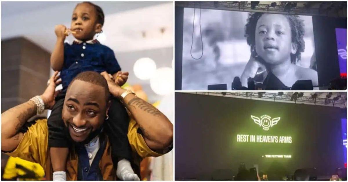 Emotional moment Davido’s Late Son “Ifeanyi” Was Featured in Video of Late Celebs at Asake’s Show