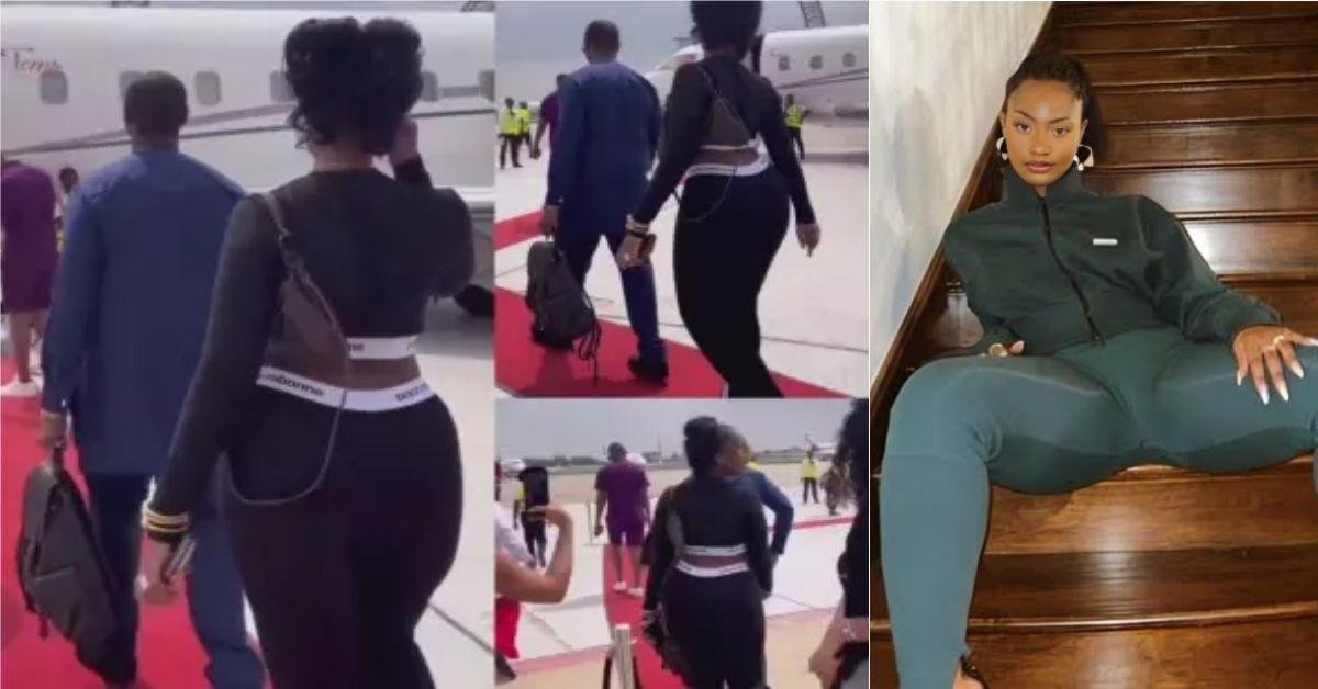 “This girl get yansh ooooh”: Video show moment Tems flys her airline to Abuja concert
