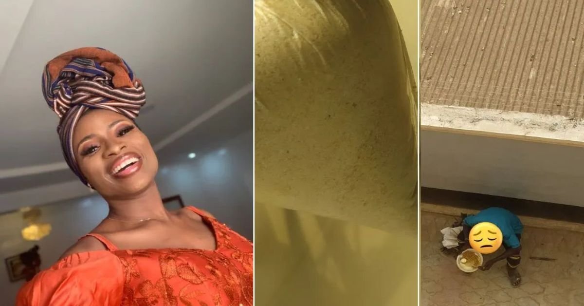 Naira scarcity: Lady pays shoemaker with garri, plate of rice after fixing her slippers