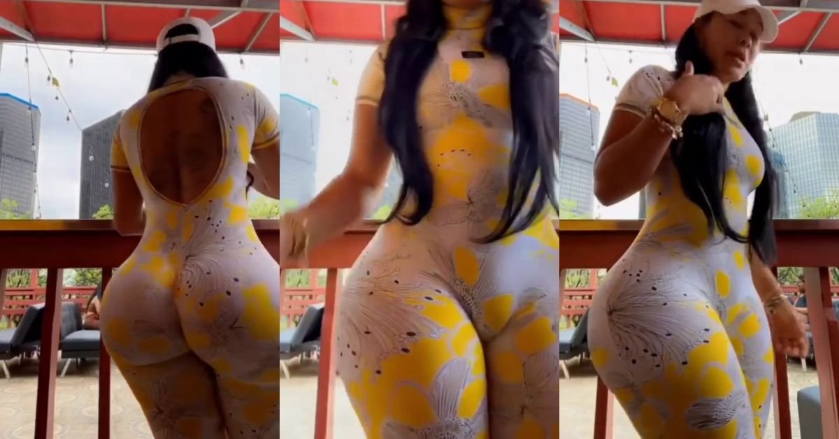 Lady sparks online reactions with her perfect hour-glass shape (watch video)