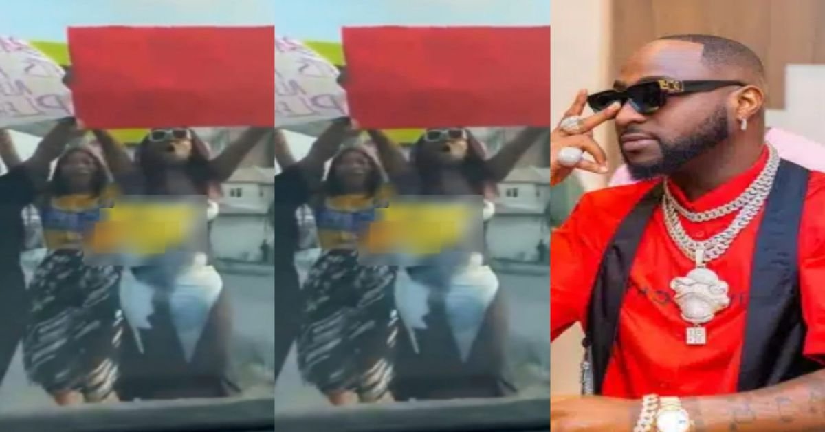 Davido’s fans protest in Lagos over his absence on social media, protest stir reactions (Video)