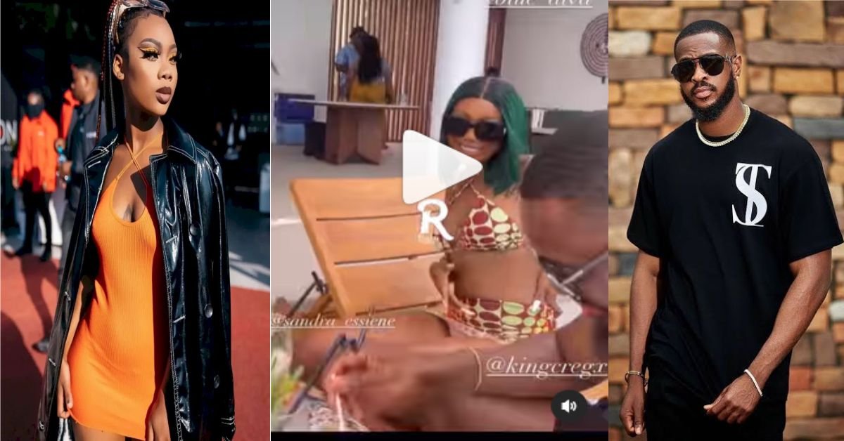 #BBTitan Ex-Housemates Yemi Cregx, Blue Aiva, Sandra spotted at #BBNaija Beauty’s beach party - Fans React (Video