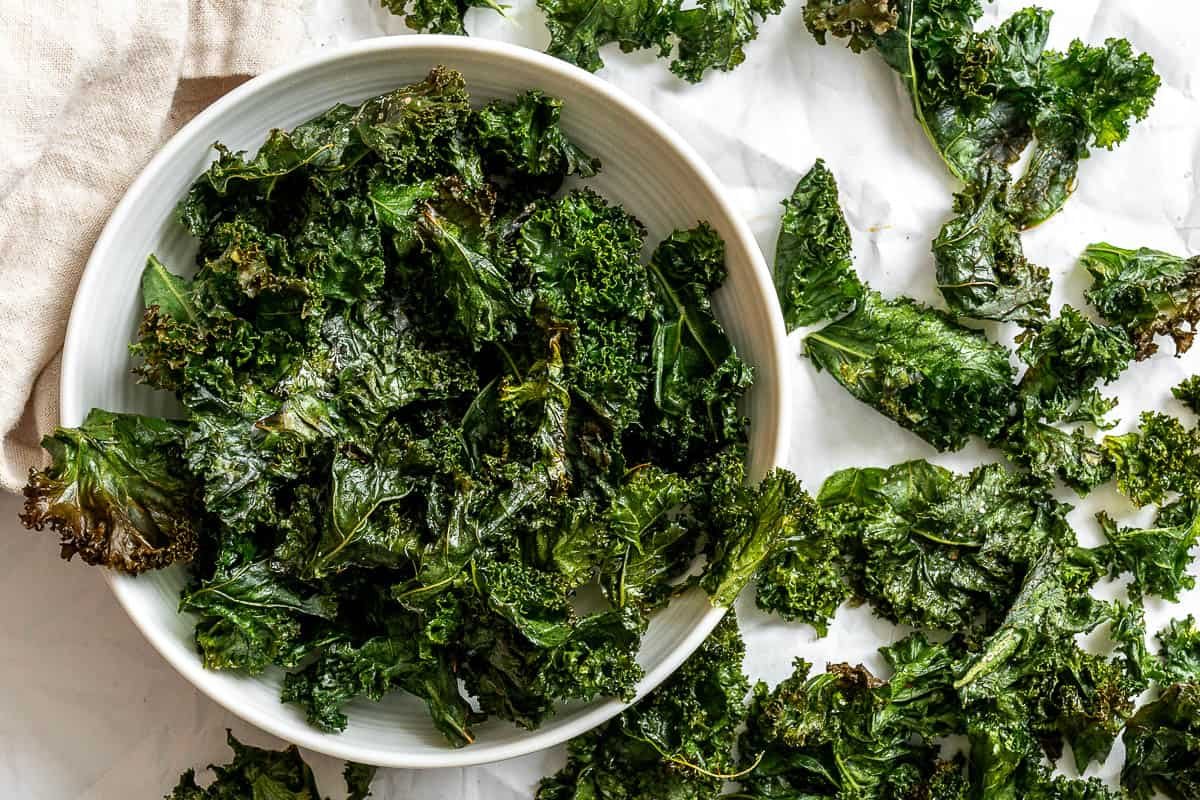 Crispy Baked Kale Chips [+ Air Fryer Method]