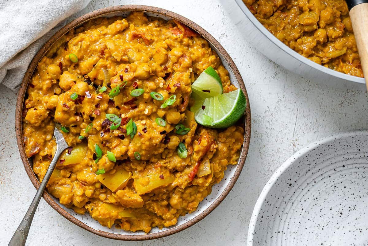 Easy Chickpea Lentil Curry