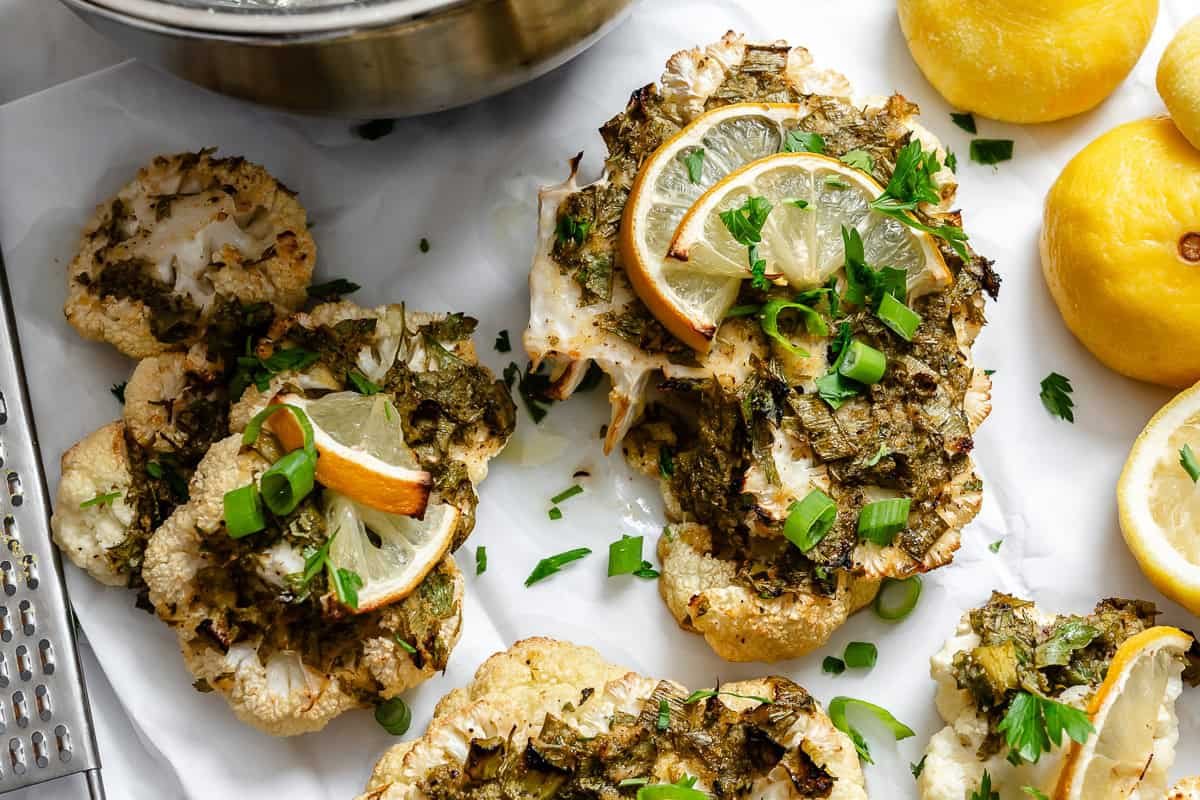 Roasted Cauliflower with Lemon and Herbs