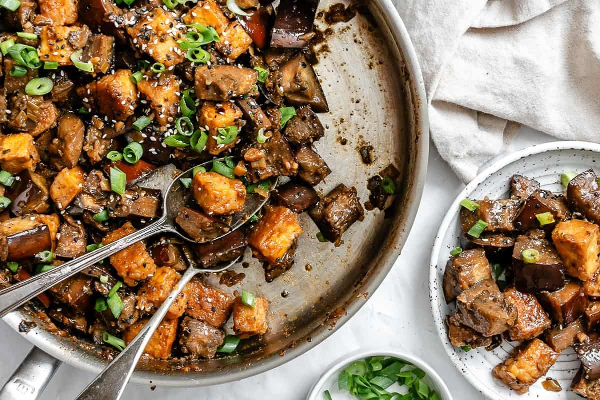 Sticky Eggplant and Tofu
